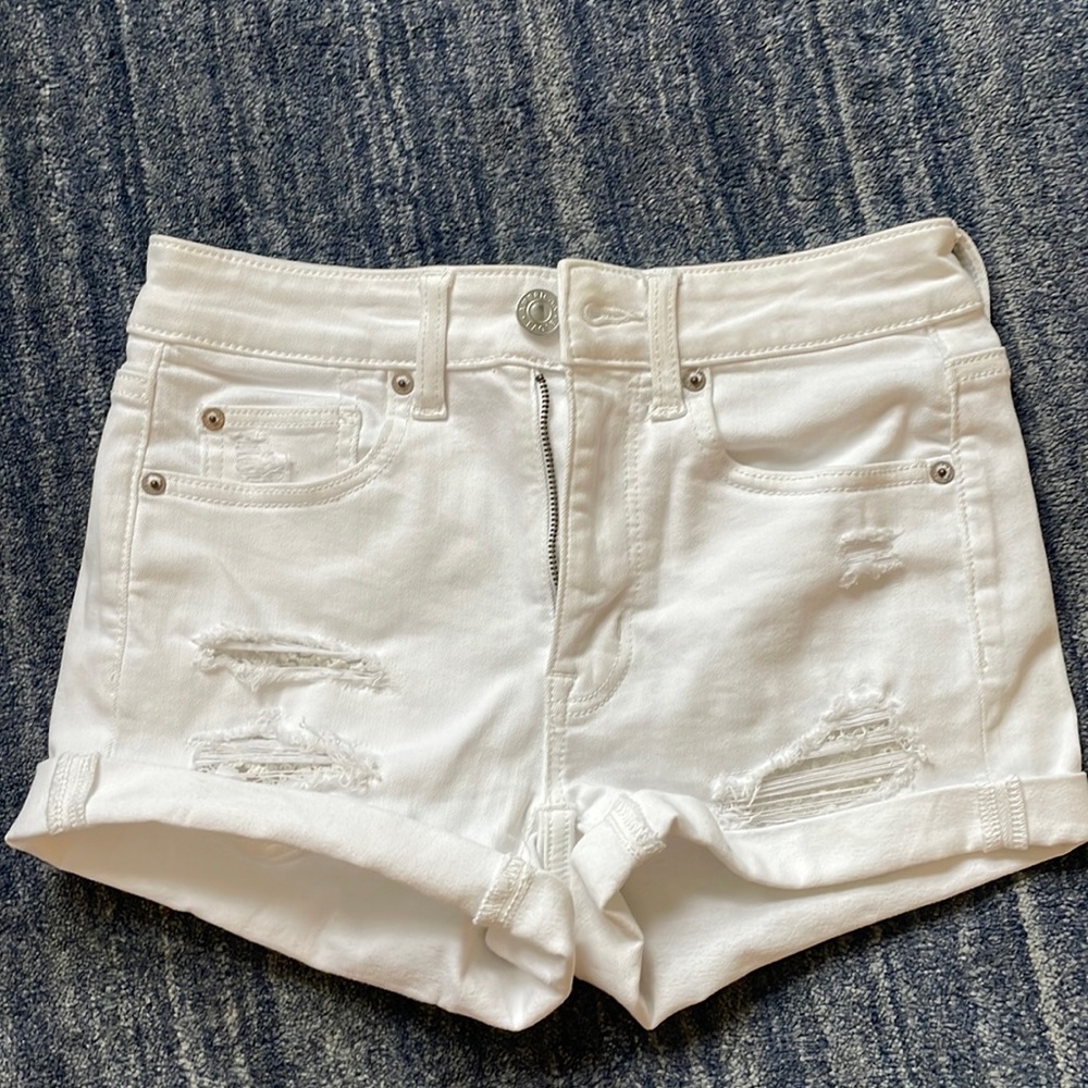 American Eagle white jean shorts